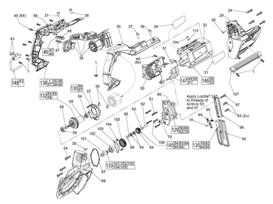Fig-0 Diagram and Parts List for 2729-20 F83B Milwaukee Band Saw