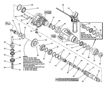 Fig-1 Diagram and Parts List for 5263-59A D91A Milwaukee Electric Drill