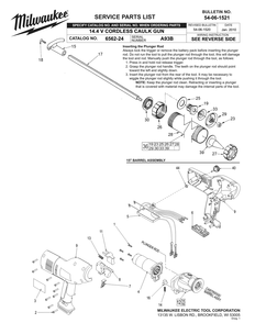 Part Location Diagram of 22-09-1685 Milwaukee Pc board assembly
