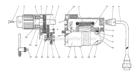 Page A Diagram and Parts List for 4262-1 502-1001 Milwaukee Electric Drill
