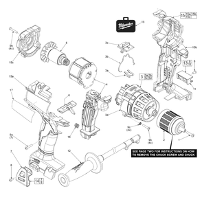 Fig-0 Diagram and Parts List for 2703-20 G72A Milwaukee Cordless Drill