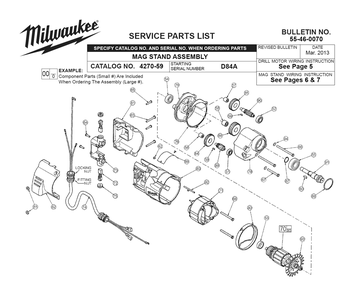 Fig-0 Diagram and Parts List for 4270-59 D84A Milwaukee Drill Press