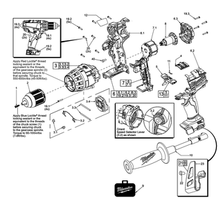 Fig-0 Diagram and Parts List for 2603-059 F18C Milwaukee Electric Drill