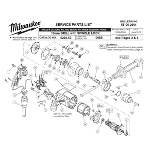 Fig-0 Diagram and Parts List for 0202-50 069B Milwaukee Electric Drill