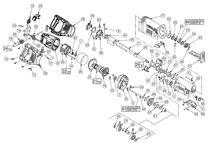 Fig-0 Diagram and Parts List for 6538-21 B36C Milwaukee Reciprocating Saw