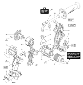 Part Location Diagram of 06-82-7337 Milwaukee Screw/Washer