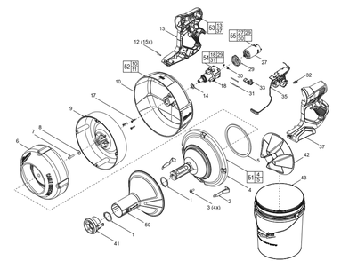 Fig-0 Diagram and Parts List for 2571-20 H23A Milwaukee Miscellaneous
