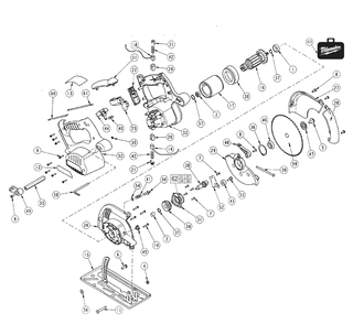 Fig-0 Diagram and Parts List for 6320-20 383C Milwaukee Saw