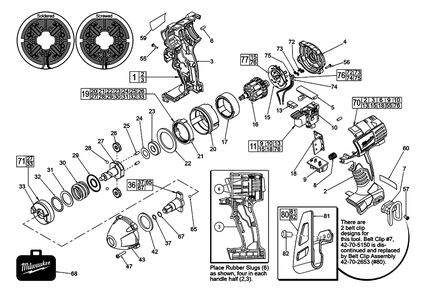 Fig-0 Diagram and Parts List for 2651-059 D68C Milwaukee Impact Driver
