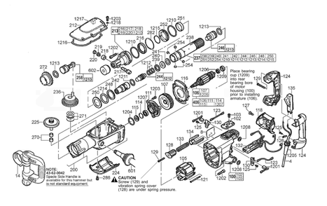 Fig-0 Diagram and Parts List for 5340-20 A49B Milwaukee Hammer Drill