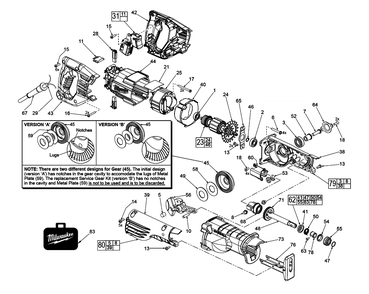 Fig-0 Diagram and Parts List for 6519-31 C25D Milwaukee Reciprocating Saw