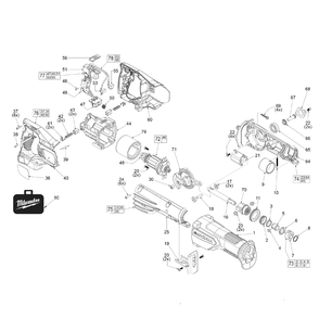 Fig-0 Diagram and Parts List for 2621-22 G09B Milwaukee Saw