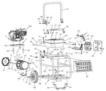 Fig-0 Diagram and Parts List for 4970-24  Milwaukee Generator