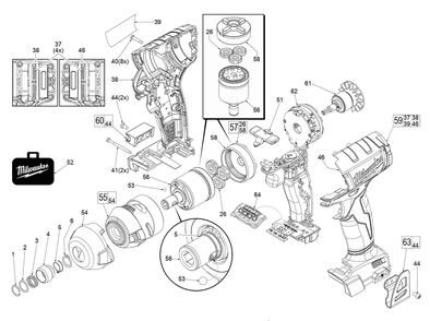 Fig-0 Diagram and Parts List for 2760-20 H16A Milwaukee Impact Driver
