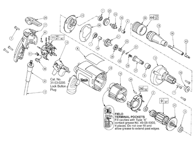 Part Location Diagram of EC182 Milwaukee 9 feet 18 awg sjo 2 wire 125 volt nema 1-15p ...