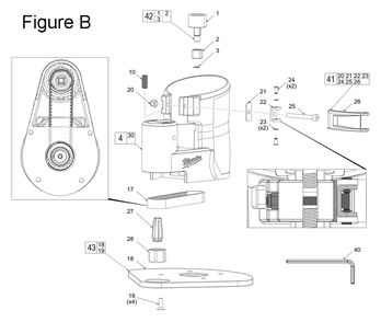 Fig-2 Diagram and Parts List for 2723-20 K91A Milwaukee Router