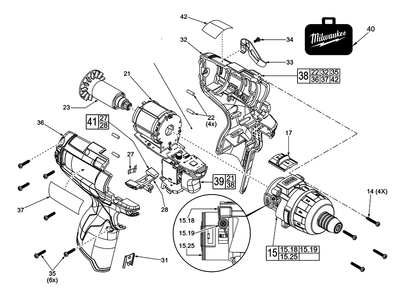 Part Location Diagram of 42-42-1125 Milwaukee Forward / Reverse Shuttle Kit