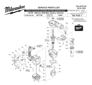 Fig-0 Diagram and Parts List for 5317-59 C85A Milwaukee Hammer Drill