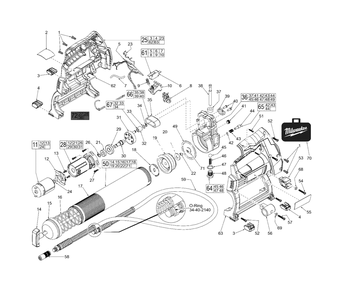 12 Volt Grease Gun Diagram and Parts List for 2446-059 D26B Milwaukee Miscellaneous