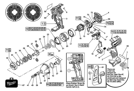 Fig-0 Diagram and Parts List for 2650-059 D39B Milwaukee Impact Driver