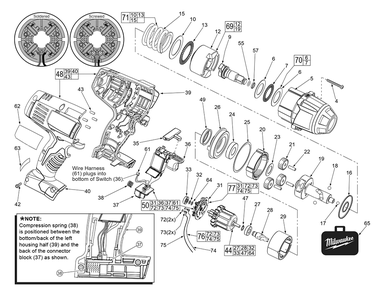 Fig-0 Diagram and Parts List for 2663-059 D43A Milwaukee Impact Driver