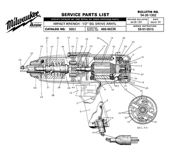 Fig-0 Diagram and Parts List for 9051 466-46236 Milwaukee Impact Driver