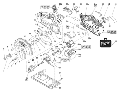 Fig-0 Diagram and Parts List for 2782-20 H87B Milwaukee Circular Saw