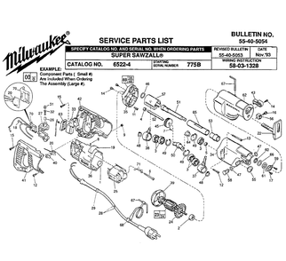 Part Location Diagram of 16-34-0450 Milwaukee 230 v. armature
