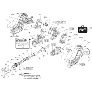 Fig-0 Diagram and Parts List for 2520-20 F51A Milwaukee Reciprocating Saw