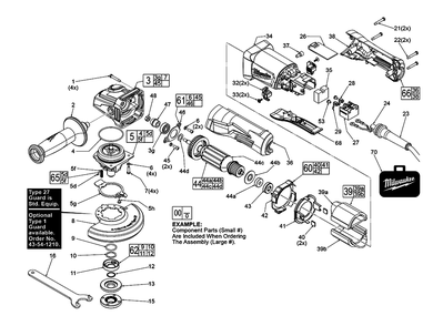 Part Location Diagram of 31-92-0210 Milwaukee Paddle Trigger Assembly