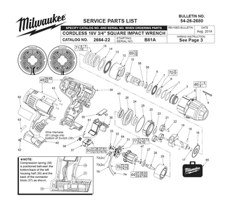 Fig-0 Diagram and Parts List for 2664-22 B81A Milwaukee Impact Driver