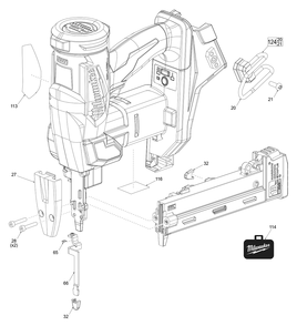 Fig-0 Diagram and Parts List for 2749-20 L30A Milwaukee Nailer