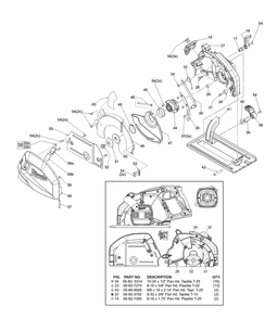 Fig-1 Diagram and Parts List for 6370-21 A35D Milwaukee Saw