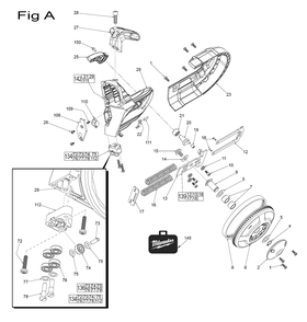 Fig-1 Diagram and Parts List for 2729-20 F83B Milwaukee Band Saw