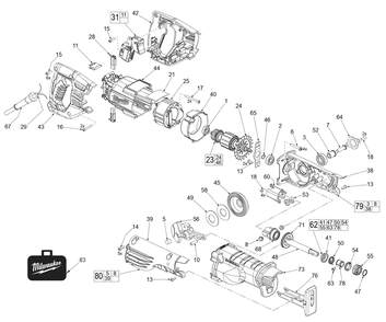 Fig-0 Diagram and Parts List for 6509-31 C24E Milwaukee Reciprocating Saw