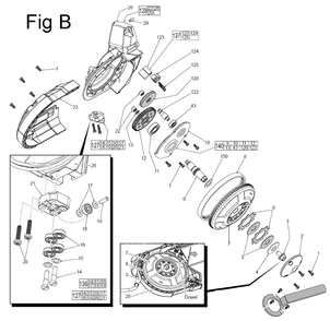 Fig-2 Diagram and Parts List for 6238-20 D52C Milwaukee Saw