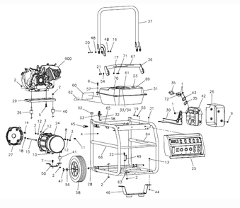 Fig-0 Diagram and Parts List for 4950-20  Milwaukee Generator