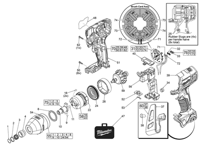 Fig-0 Diagram and Parts List for 2657-059 F68C Milwaukee Impact Driver