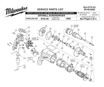 Part Location Diagram of 23-66-2615 Milwaukee Switch 230V