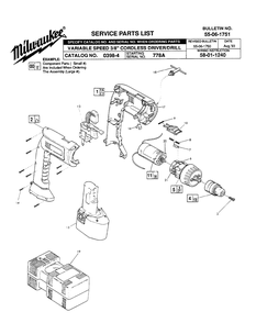 Fig-0 Diagram and Parts List for 0398-4 778A Milwaukee Electric Drill