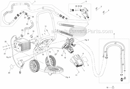 Page E Diagram and Parts List for M4910-21  Milwaukee Paint Sprayer