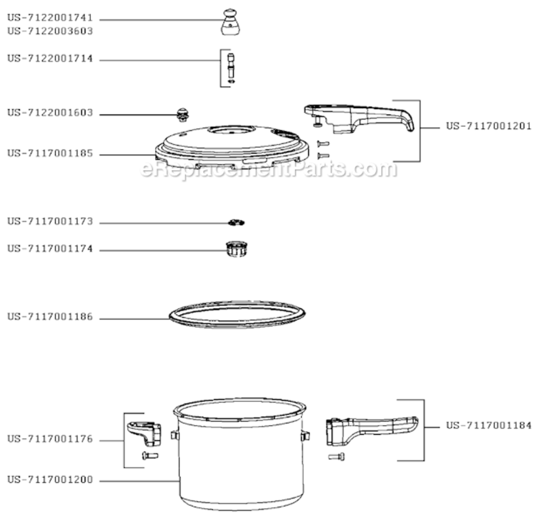 Page A Diagram and Parts List for 92180A  Mirro Pressure Cooker