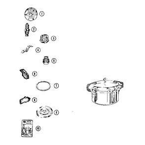 Replacement Parts Diagram and Parts List for M-0598  Mirro Cooktop