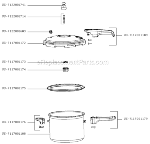 Page A Diagram and Parts List for 92140A 70KPA Mirro Pressure Cooker