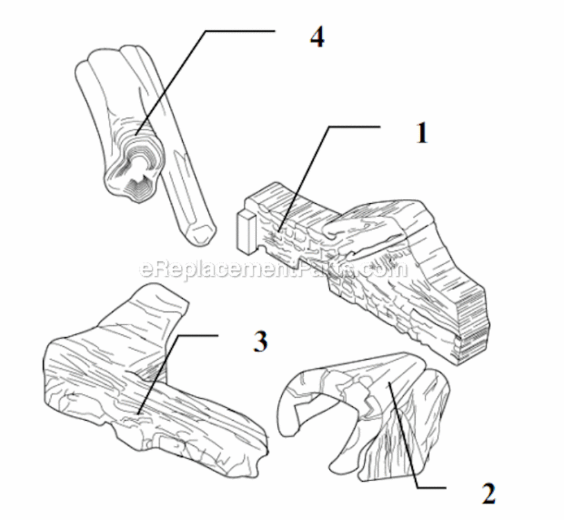 Page A Diagram and Parts List for 320DV4136NV  Monessen Fireplace & Insert