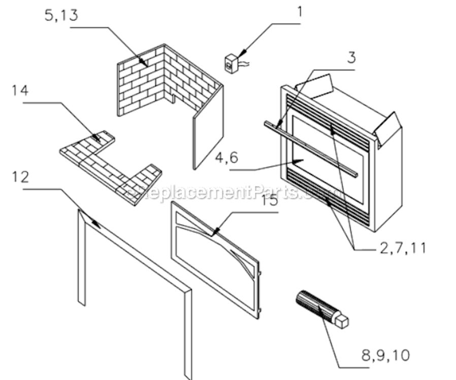 Page C Diagram and Parts List for 320DV4136PV  Monessen Fireplace & Insert
