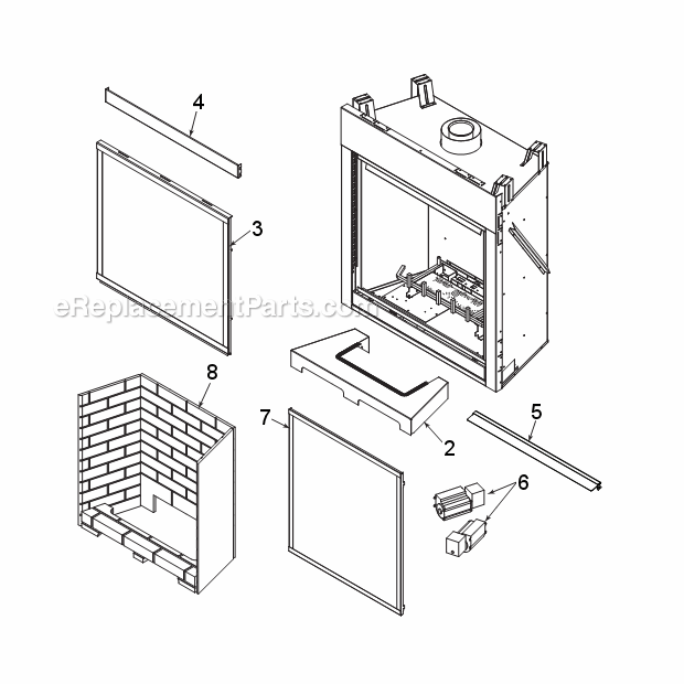 Bldv400 Firebox Diagram and Parts List for BLDV400 BLDV7 Series Monessen Fireplace & Insert