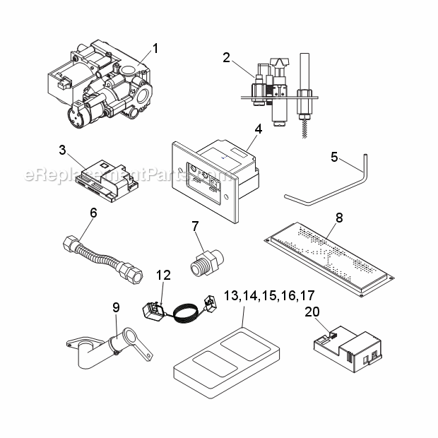 Natural Gas Bldv400Nsc7 And Propane Bldv400Psc7 Signature Command System Diagram and Parts List for BLDV400 BLDV7 Series Monessen Fireplace & Insert