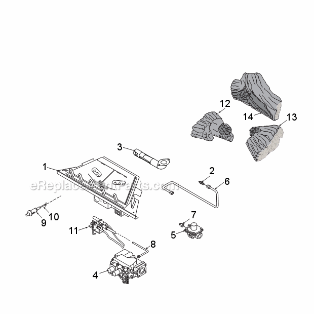 Cfx24 Natural Gas And Propane Replacement Parts Diagram and Parts List for CFX24 CFX Series Monessen Fireplace & Insert