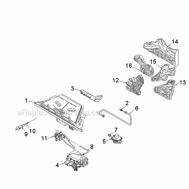 Cfx32 Natural Gas And Propane Replacement Parts Diagram and Parts List for CFX32 CFX Series Monessen Fireplace & Insert